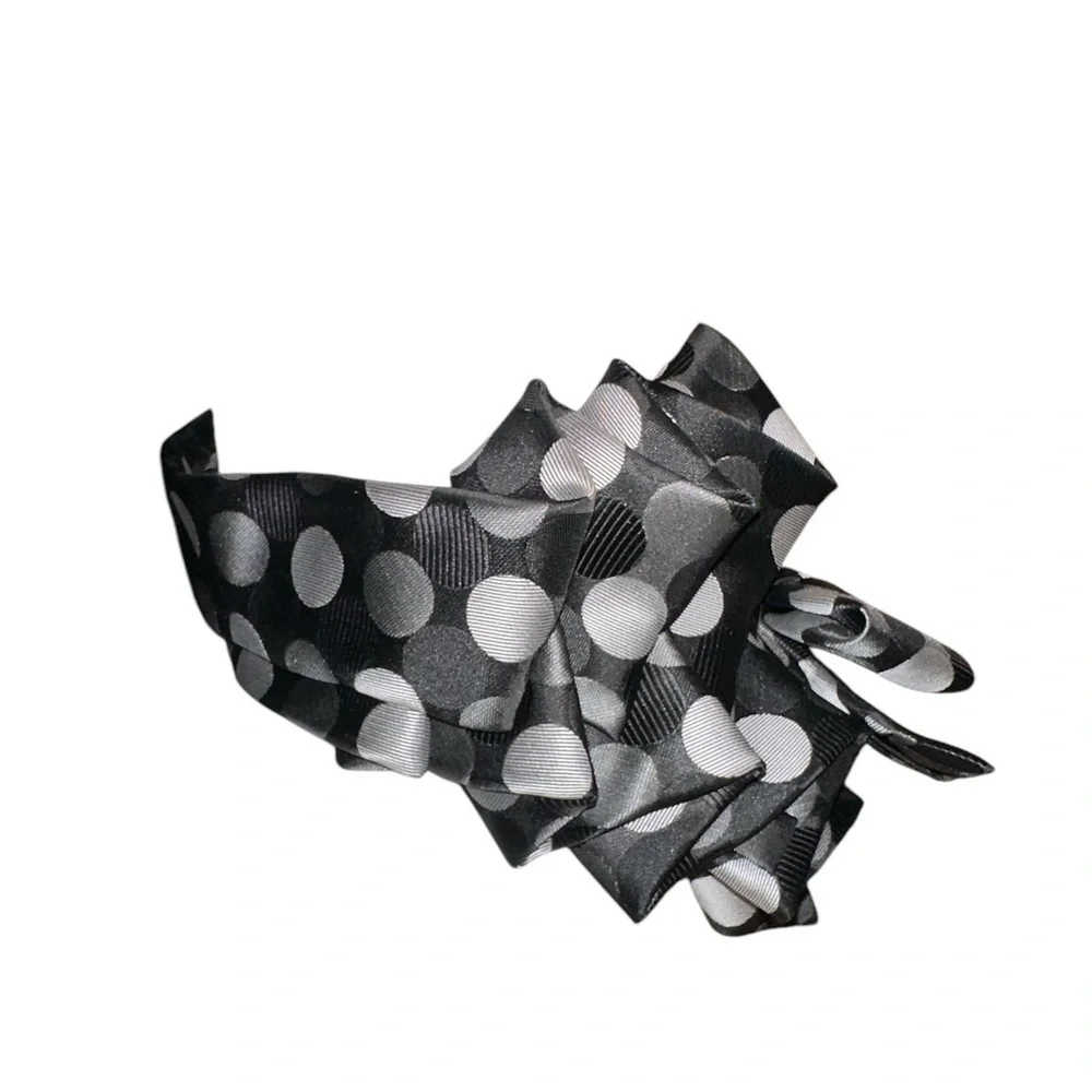 Lilian Asterfield up cycled ascot silk scarf neck tie polka dot